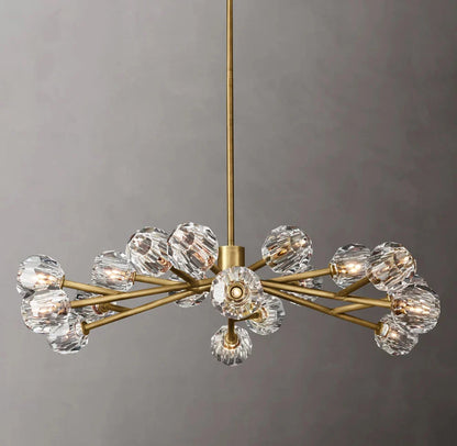 Crystal Sphere Clear Glass Round Chandelier 48"