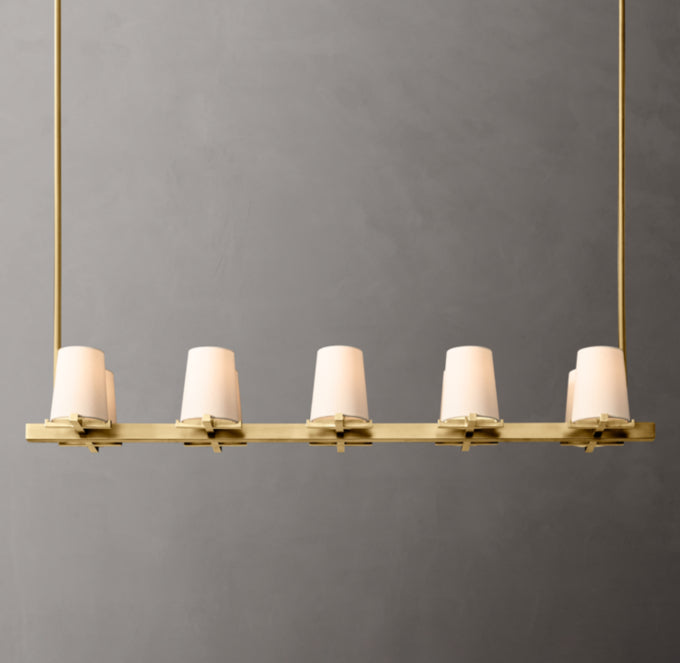 Pauillac Fabric Shade Linear Chandelier 49"