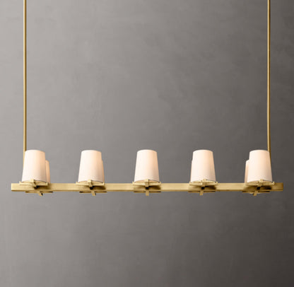 Pauillac Fabric Shade Linear Chandelier 49"