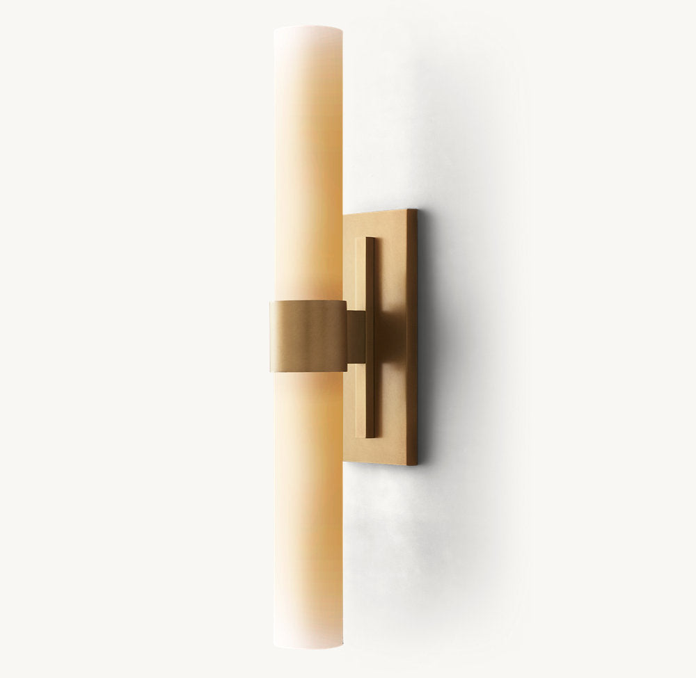 Ravelles Opal Milk Glass Linear Wall Sconce