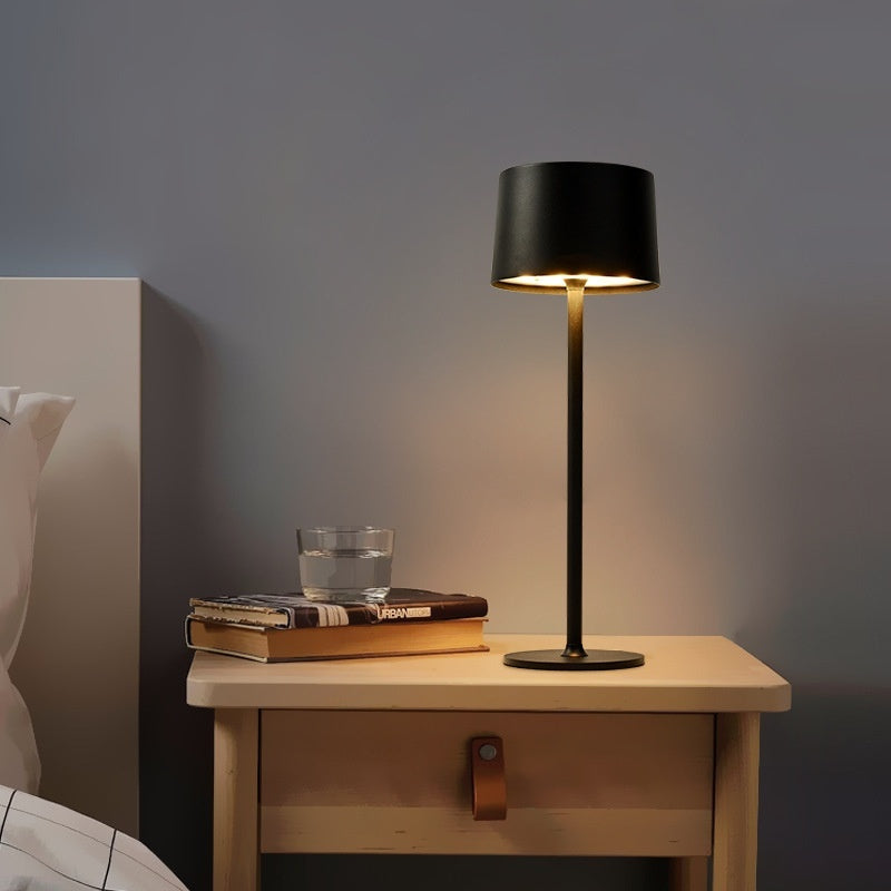 Metal Mushroom Table Lamp USB Rechargeable Touch Light with Tall Base
