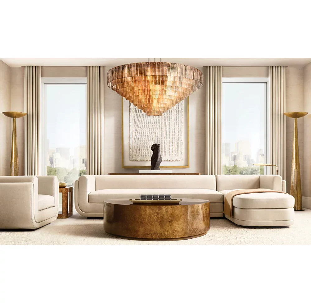 Sirene Smoke Glass Round Chandelier 41"