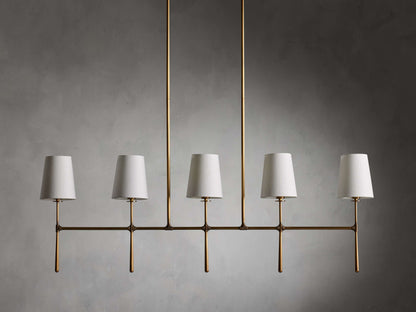 Calder Linen Shade Linear Chandelier