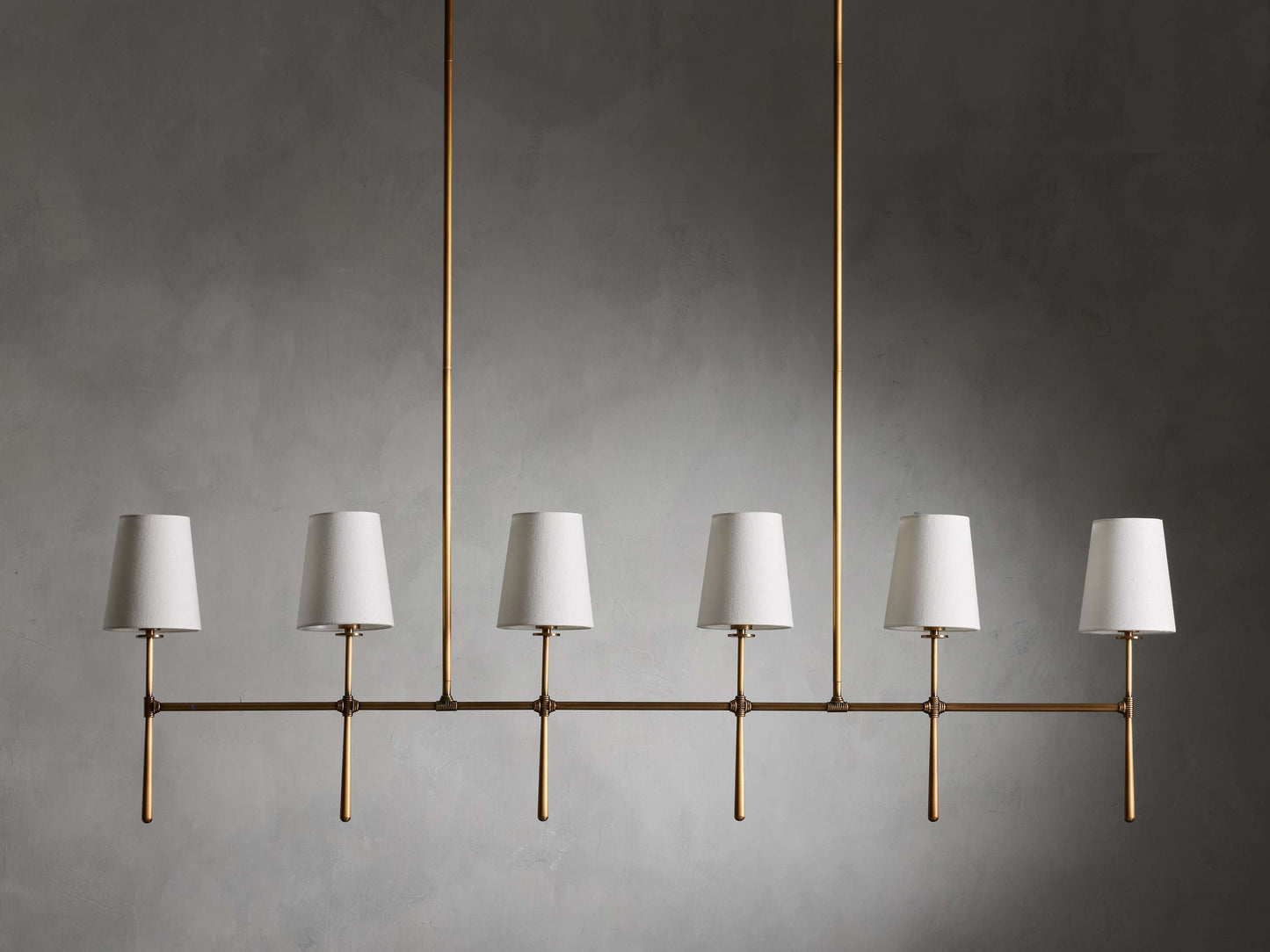 Calder Linen Shade Linear Chandelier