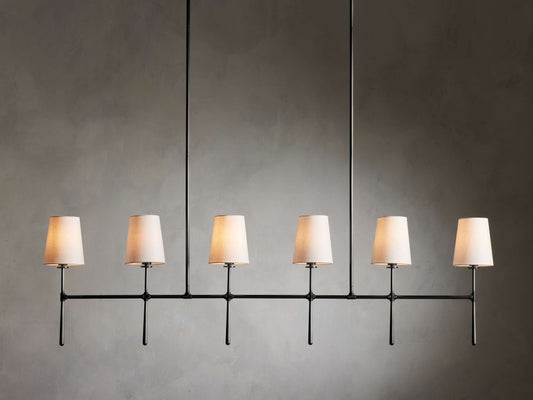 Calder Linen Shade Linear Chandelier