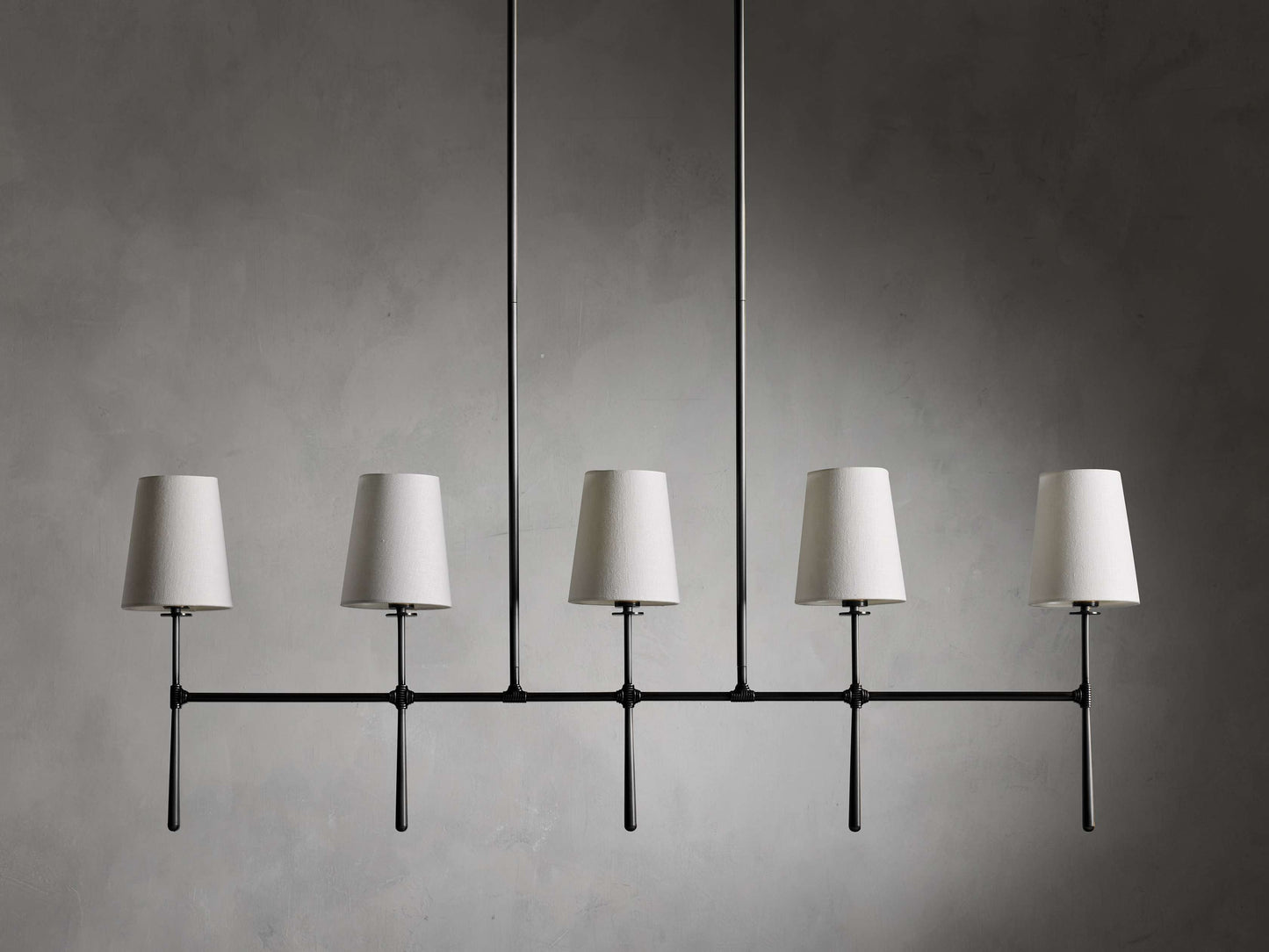 Calder Linen Shade Linear Chandelier