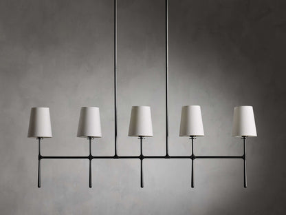Calder Linen Shade Linear Chandelier