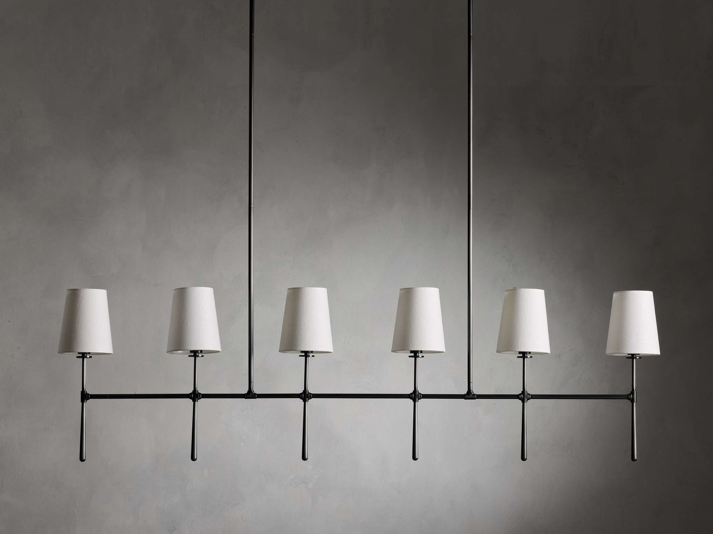 Calder Linen Shade Linear Chandelier