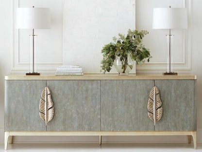 Classic Waterside Buffet with Wine Storage in Tranquil and Coastal Silver Leaf