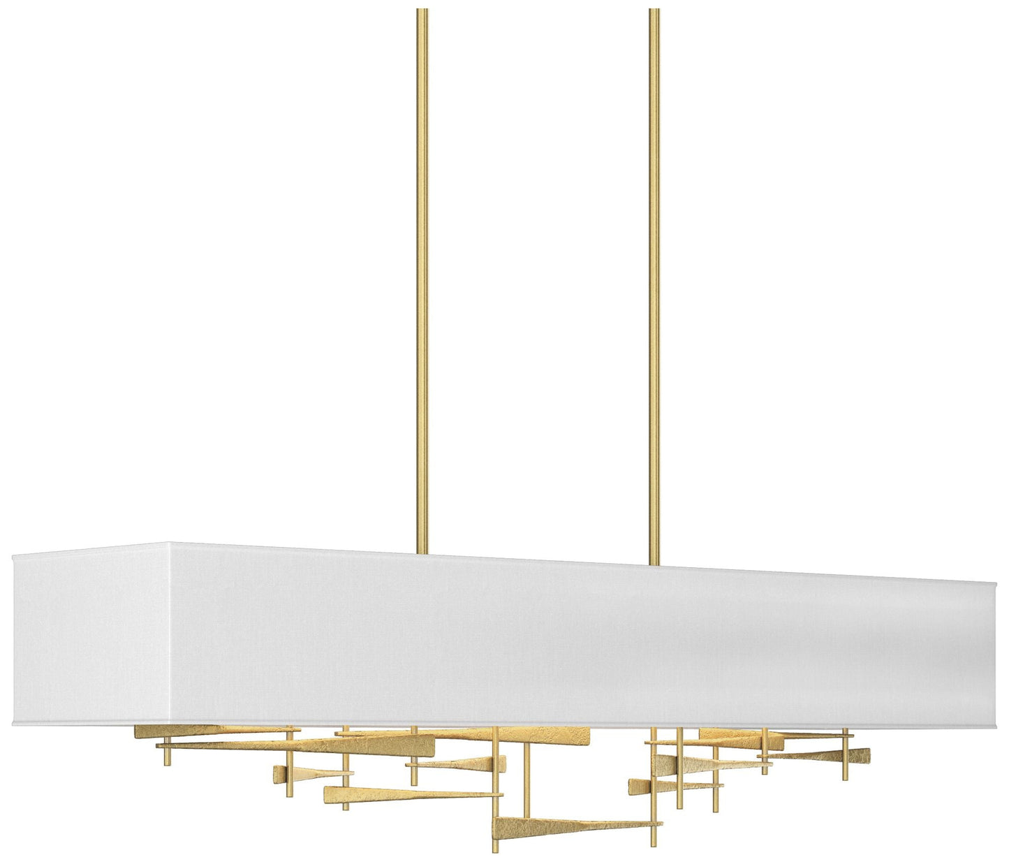 Cavaletti 42"W Modern Brass Long Pendant w/ Natural Anna Shade