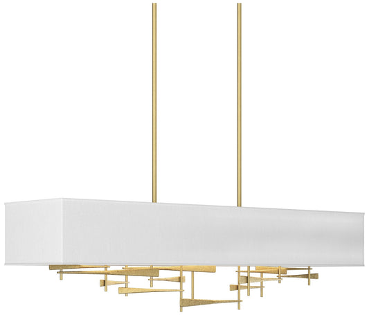 Cavaletti 42"W Modern Brass Short Height Pendant w/ Anna Shade