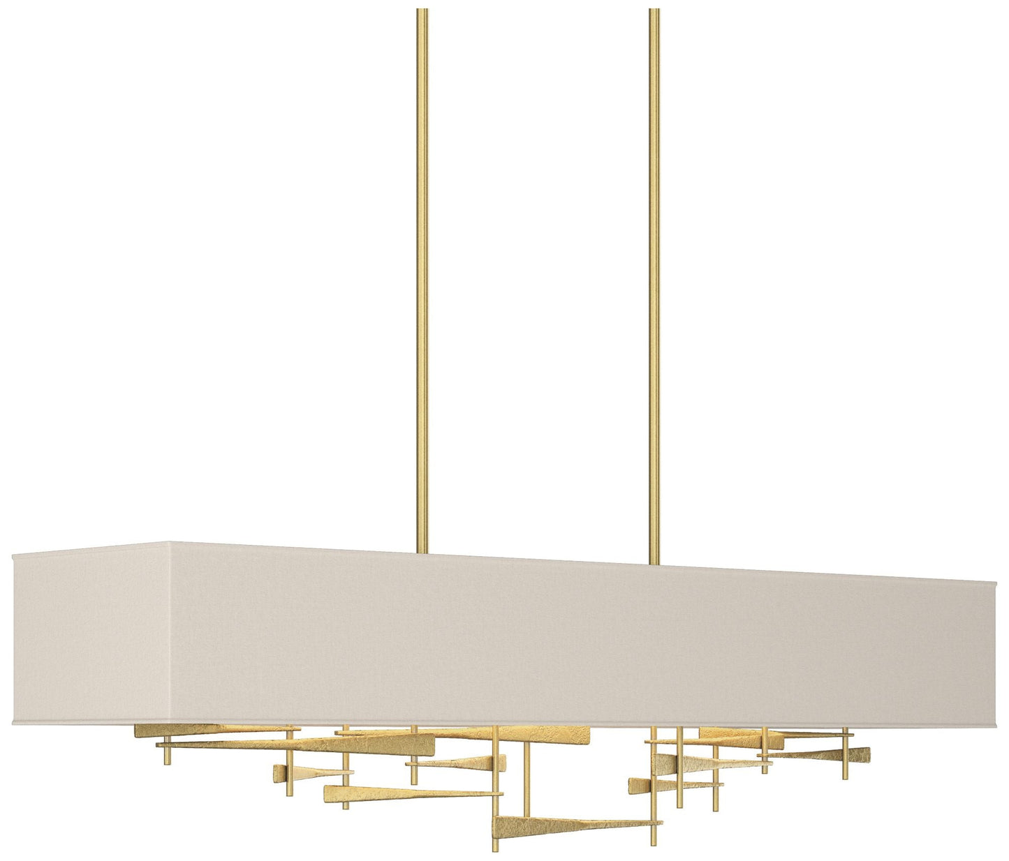 Cavaletti 42"W Modern Brass Standard Pendant With Flax Shade