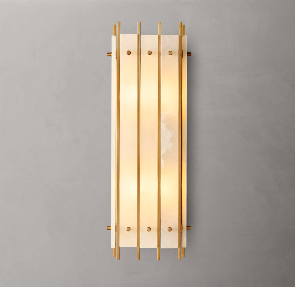 San Marcos Alabaster Grand Rectangular Wall Sconce