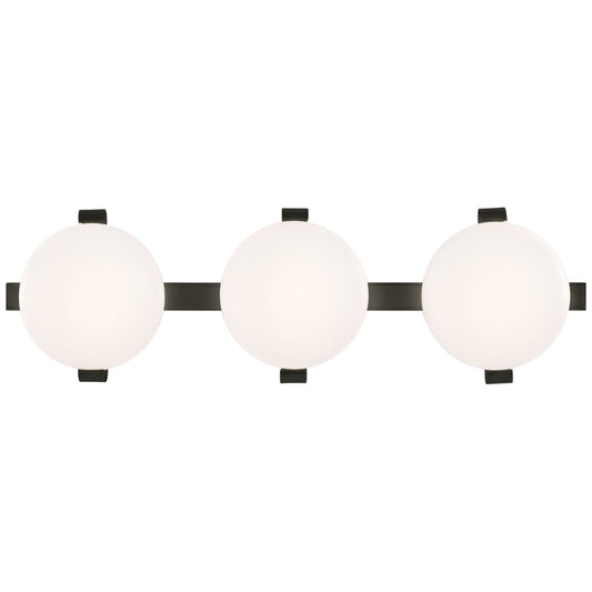 Champalimaud Marisol 28" Bath Bar in Gun Metal with White Glass Wall Light W28" x H8.5"