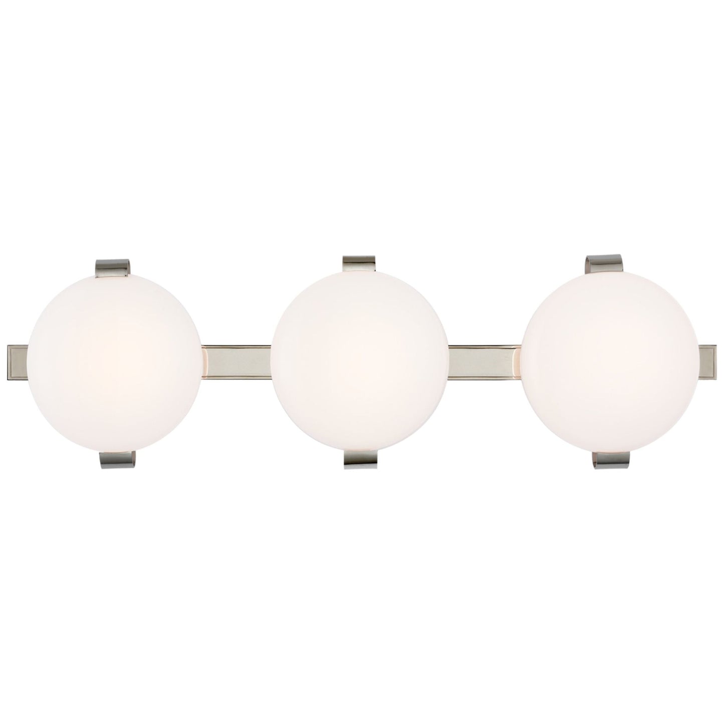 Champalimaud Marisol 28" Bath Bar in Polished Nickel with White Glass Wall Light W28" x H8.5"