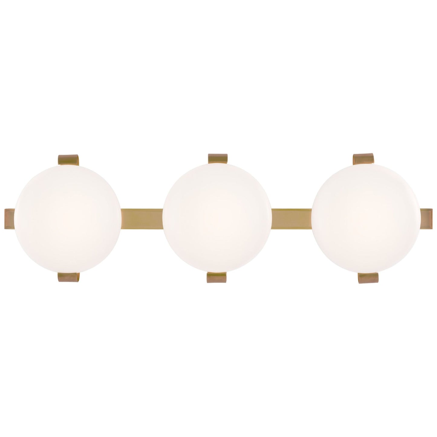 Champalimaud Marisol 28" Bath Bar in Soft Brass with White Glass Wall Light W28" x H8.5"