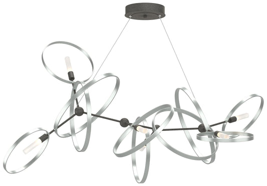 Celesse 32"W Vintage Platinum Accented Natural Iron Standard Pendant