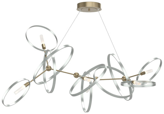 Celesse 32"W Vintage Platinum Accented Soft Gold Standard Pendant