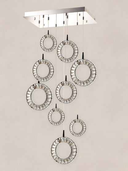 Charm 30 1/4"W Polished Chrome Crystal 9-Light LED Pendant