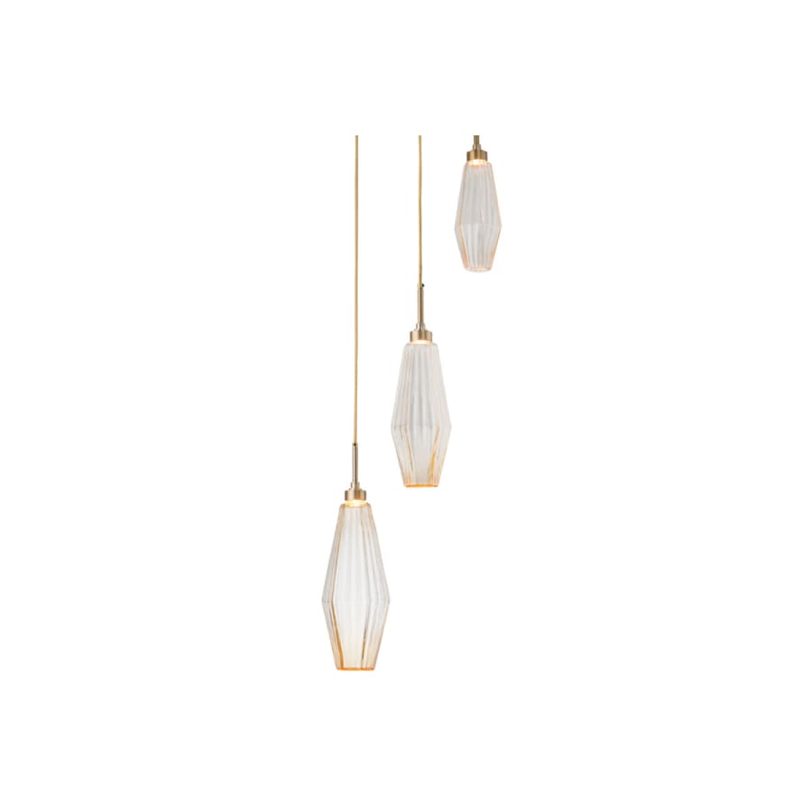 Hammerton Studio Aalto 37" Wide Artisan Crafted Geometric Optic Glass 6 Light Chandelier