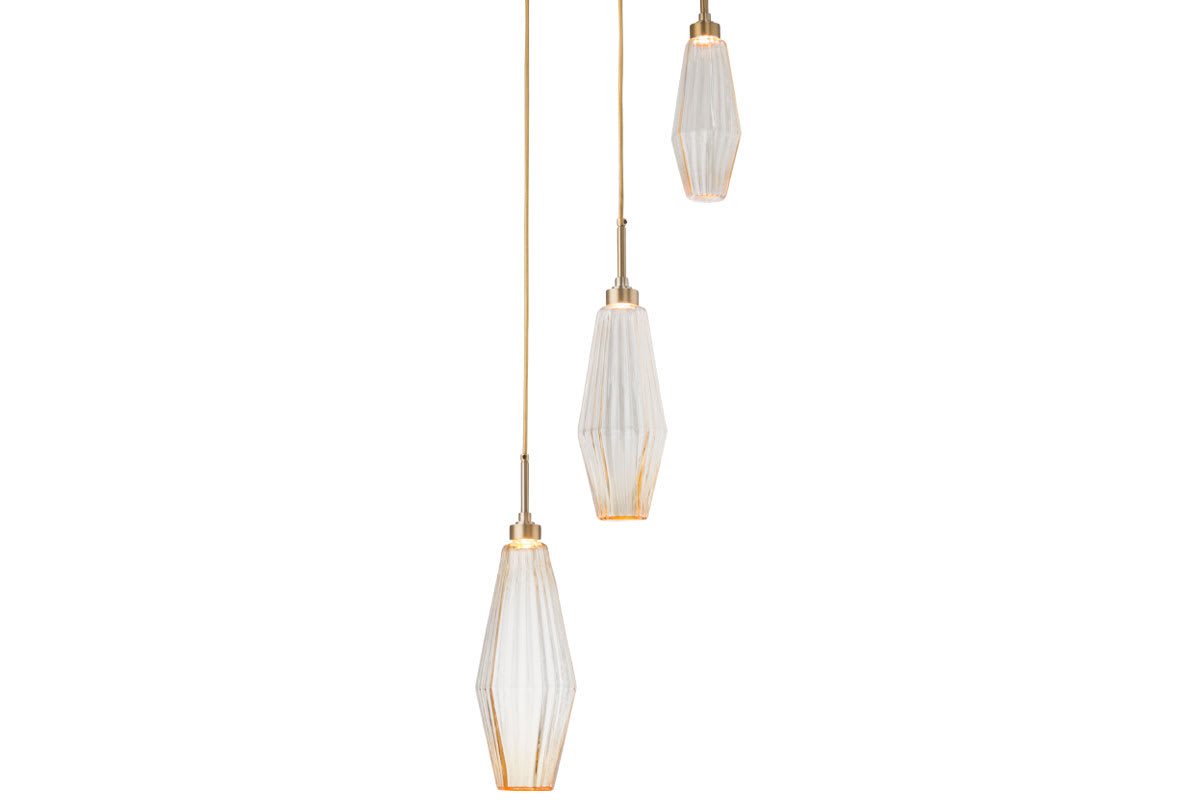 Aalto 37" Wide Artisan Crafted Geometric Optic Glass 6 Light Chandelier
