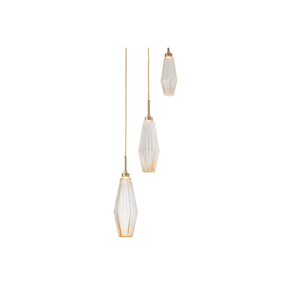 Hammerton Studio Aalto 54" Wide Artisan Crafted Geometric Optic Glass 9 Light Two Tier Chandelier
