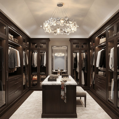 Chrome Crystal Ring Chandelier