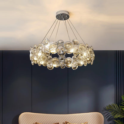 Chrome Crystal Ring Chandelier