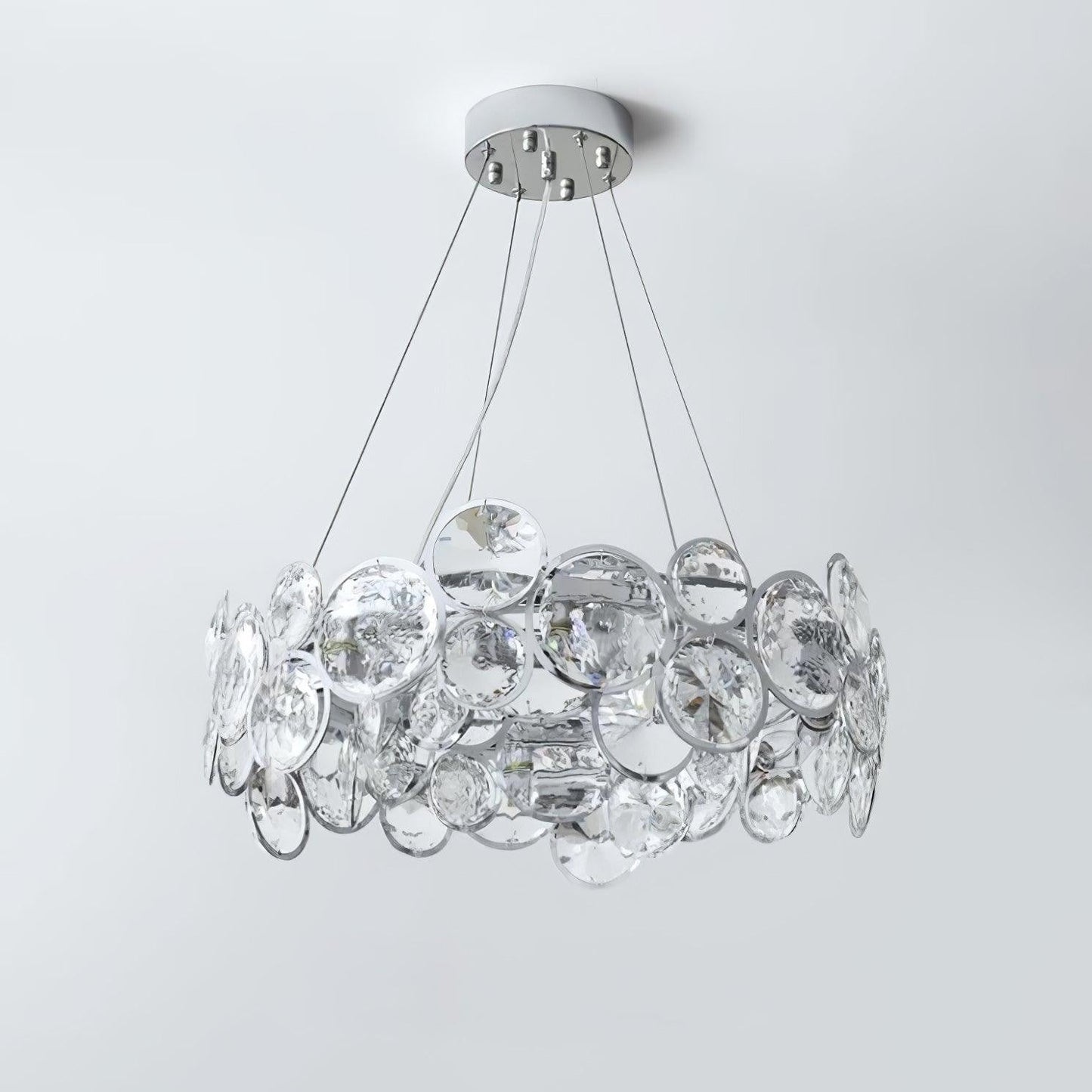 Chrome Crystal Ring Chandelier