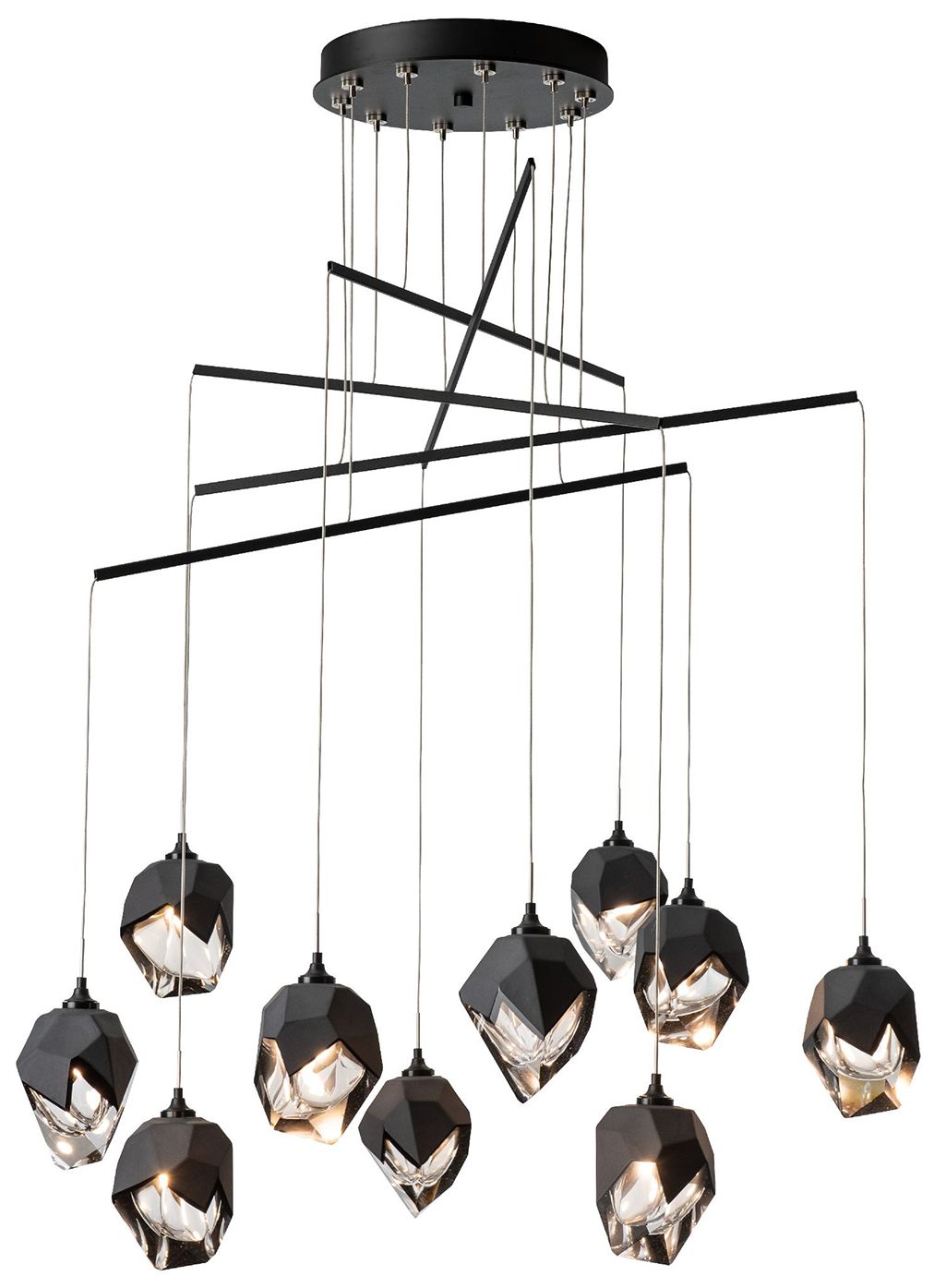 Chrysalis 37.2" Wide 10-Light Small Black Crystal Mobile Pendant
