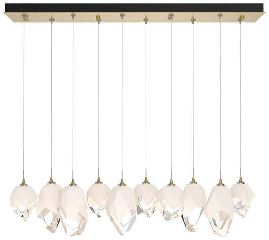 Chrysalis 44.5"W 10-Light Modern Brass Mixed White Crystal Standard Pe