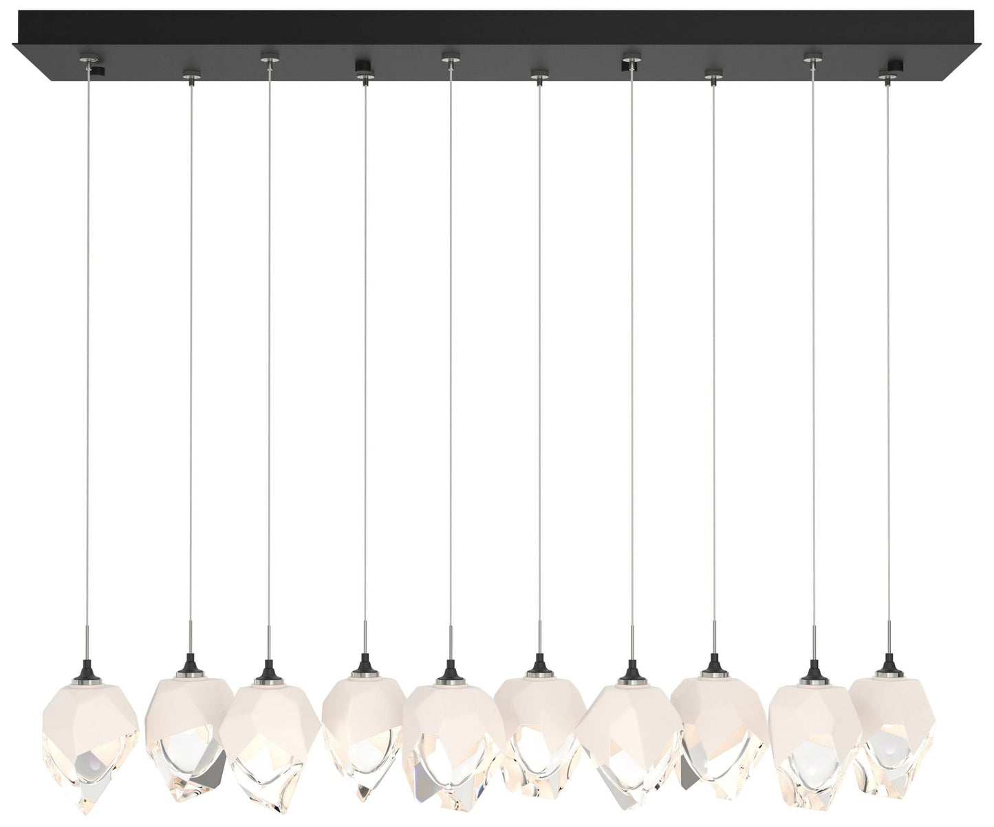 Chrysalis 8.5"W 10-Light Small Crystal White Crystal Black Long Pendan