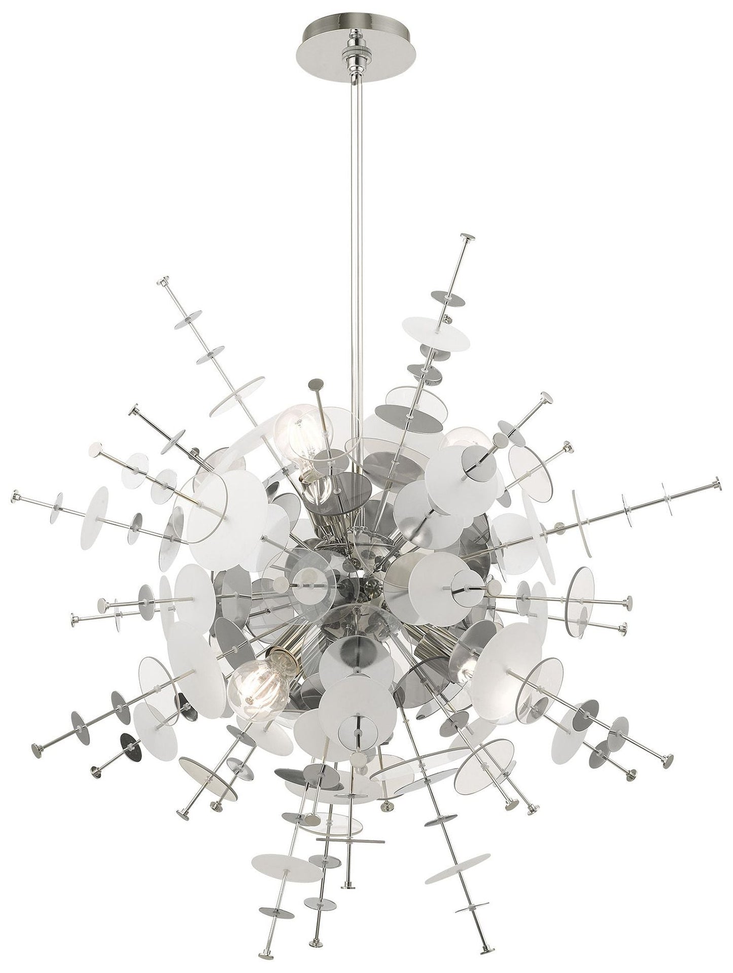 Circulo 30" Wide Polished Nickel Starburst Pendant Light