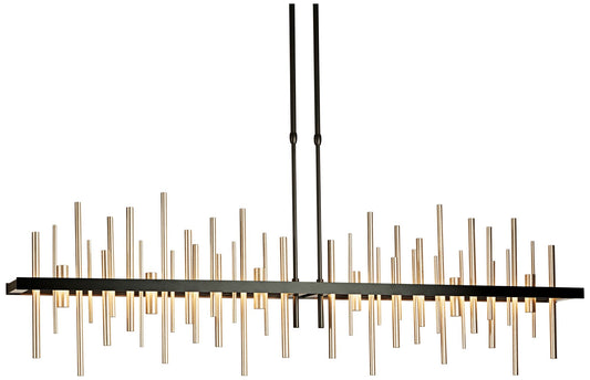 Cityscape 51.9" Wide Large Black LED Pendant With Soft Gold