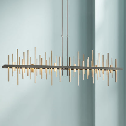 Cityscape 51.9" Wide Large Black LED Pendant With Soft Gold