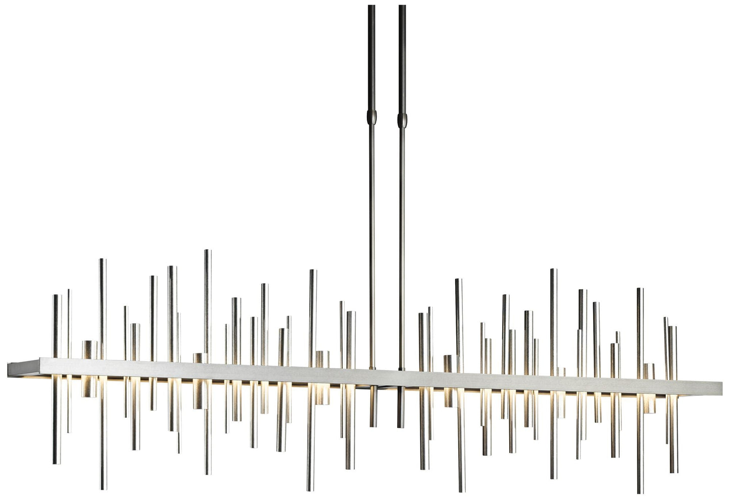 Cityscape 51.9" Wide Large Dark Smoke And Vintage Platinum LED Pendant