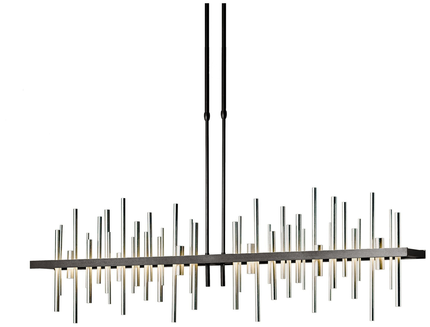 Cityscape 51.9" Wide Large Dark Smoke LED Pendant With Sterling