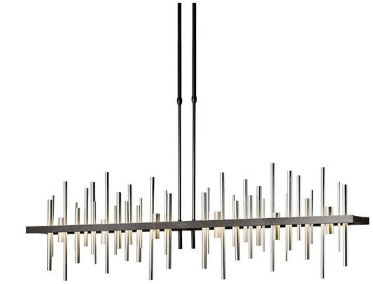 Cityscape 51.9" Wide Large Dark Smoke LED Pendant With Sterling