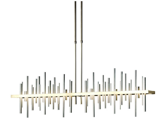 Cityscape 51.9" Wide Large Modern Brass LED Pendant With Sterling