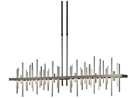 Cityscape 51.9"W Large Natural Iron And Vintage Platinum LED Pendant