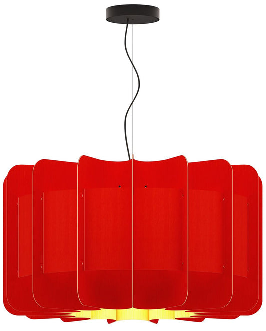 Clarissa Pendant WEP - Red Shade - Black Canopy - Size 29.8