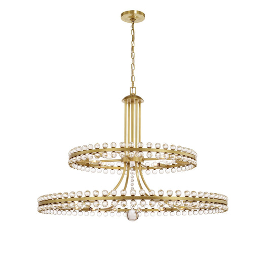 Clover 39.25'' Aged Brass Chandelier Gold 39.25"W x 32.5"H x 39.25"D