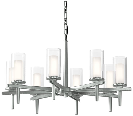 Constellation 34"W 8 Arm Chandelier w/ Opal and Clear Glass