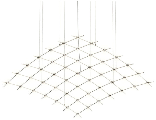 Constellation Aquarius Major 177" Wide Clear Faceted Satin Nickel Pend