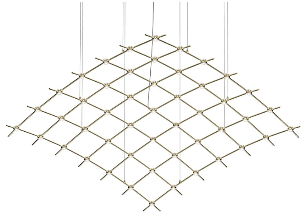 Constellation Aquarius Major Chandelier - Brass - Clear Faceted Lens
