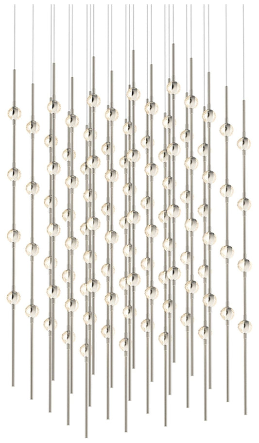 Constellation - Cosmic Cube 20" LED Pendant - Satin Nickel - Clear Acr