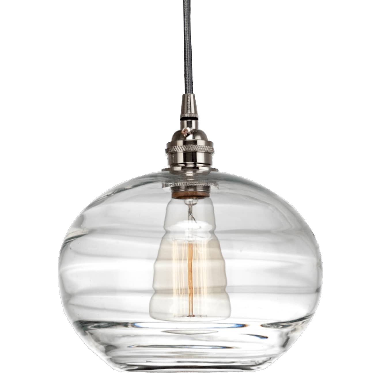 Coppa 22" Wide Artisan Crafted Optic Glass 5 Light Pendant