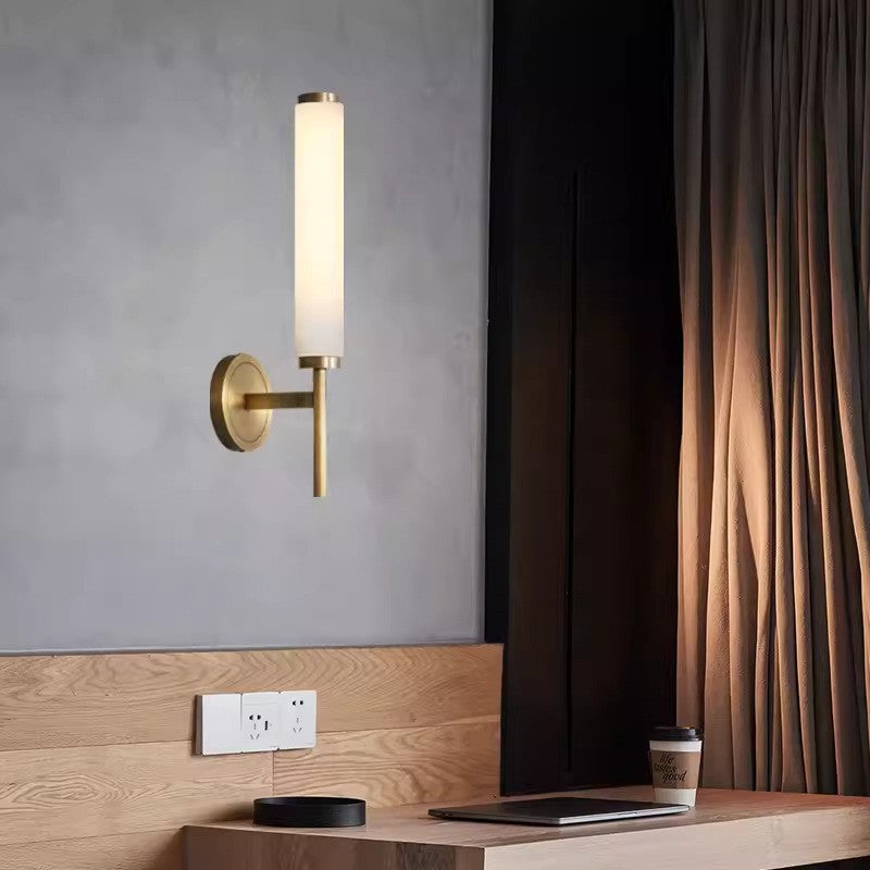 Copper Luxury Double-Head Bedroom Wall Lamp