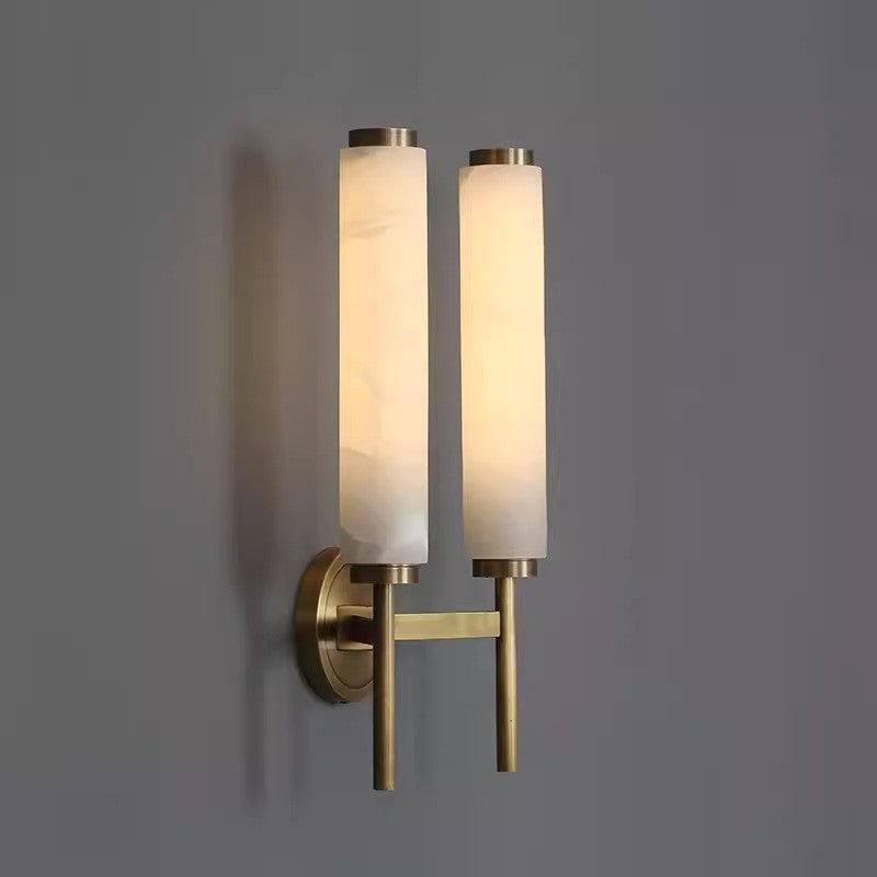 Copper Luxury Double-Head Bedroom Wall Lamp