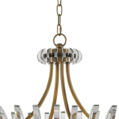 Coquette 29 3/4" Wide Antique Brass and Crystal Chandelier